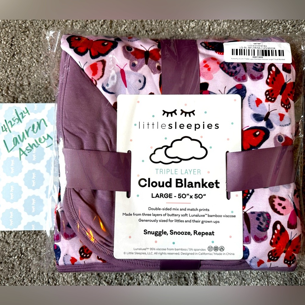 Little Sleepies | Butterfly Kisses Cloud Blanket 🦋